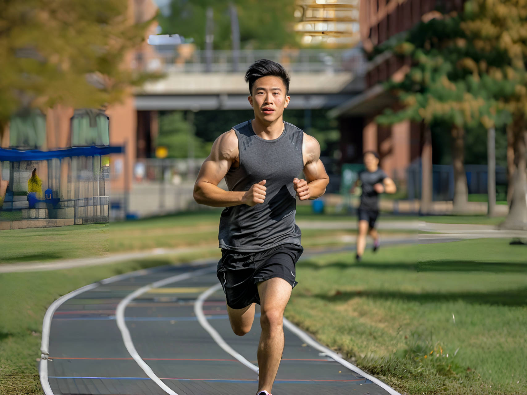 bancom__A_strong_Asian_male_is_running_with_a_rubber_track_on_c_74ca2822-edd8-4cbd-9d09-5b3772147196_副本.png